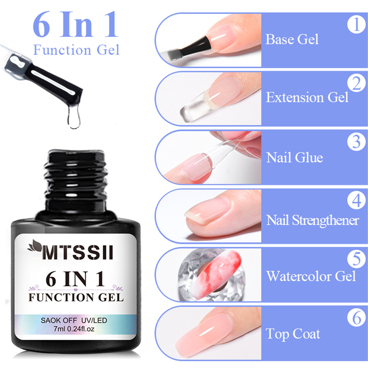 Peel Off Base Coat - Gel de colle pour ongles 6