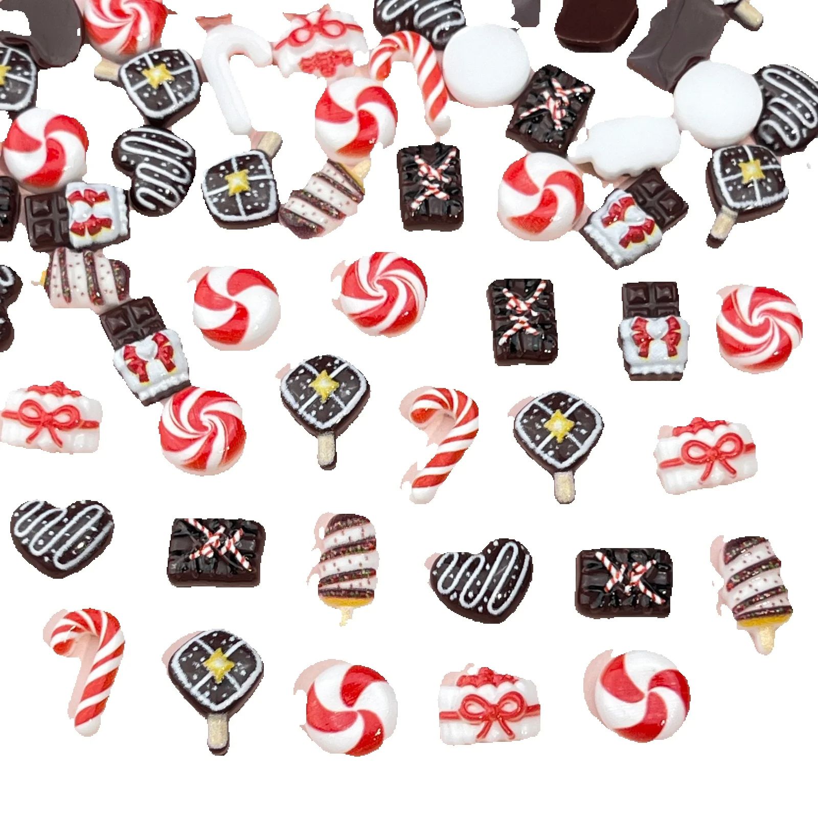 Nail Art Xmas - 50 pièces de figurines miniatures en