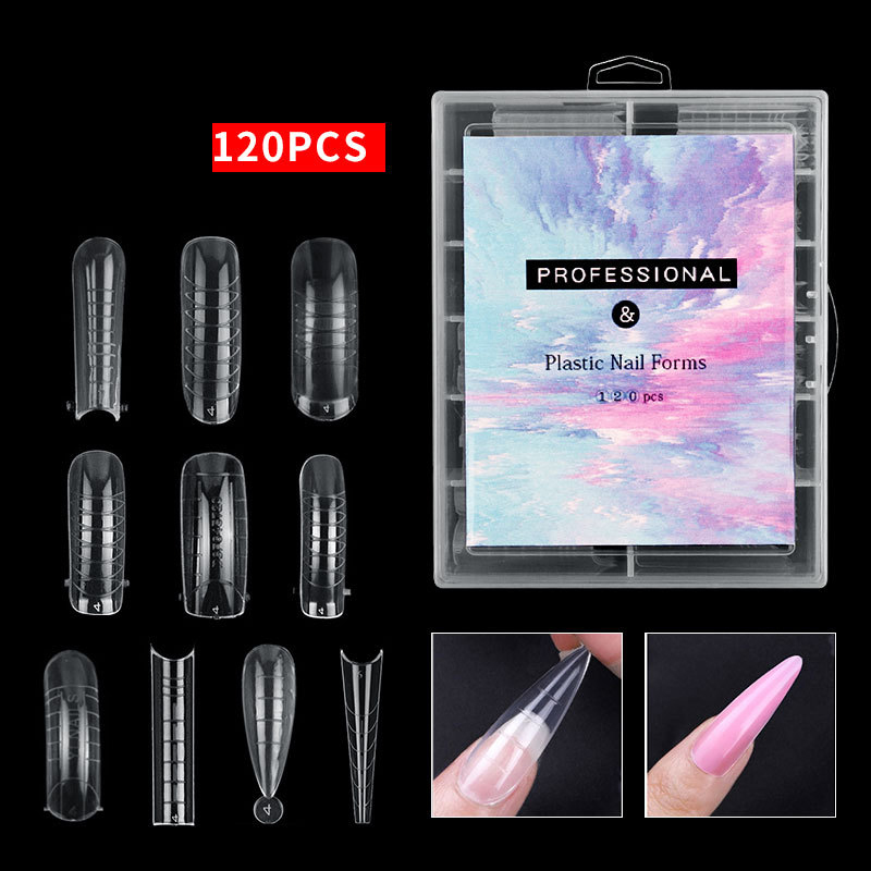 Nail Extension Form - 120 pièces/ensemble clair double formes faux