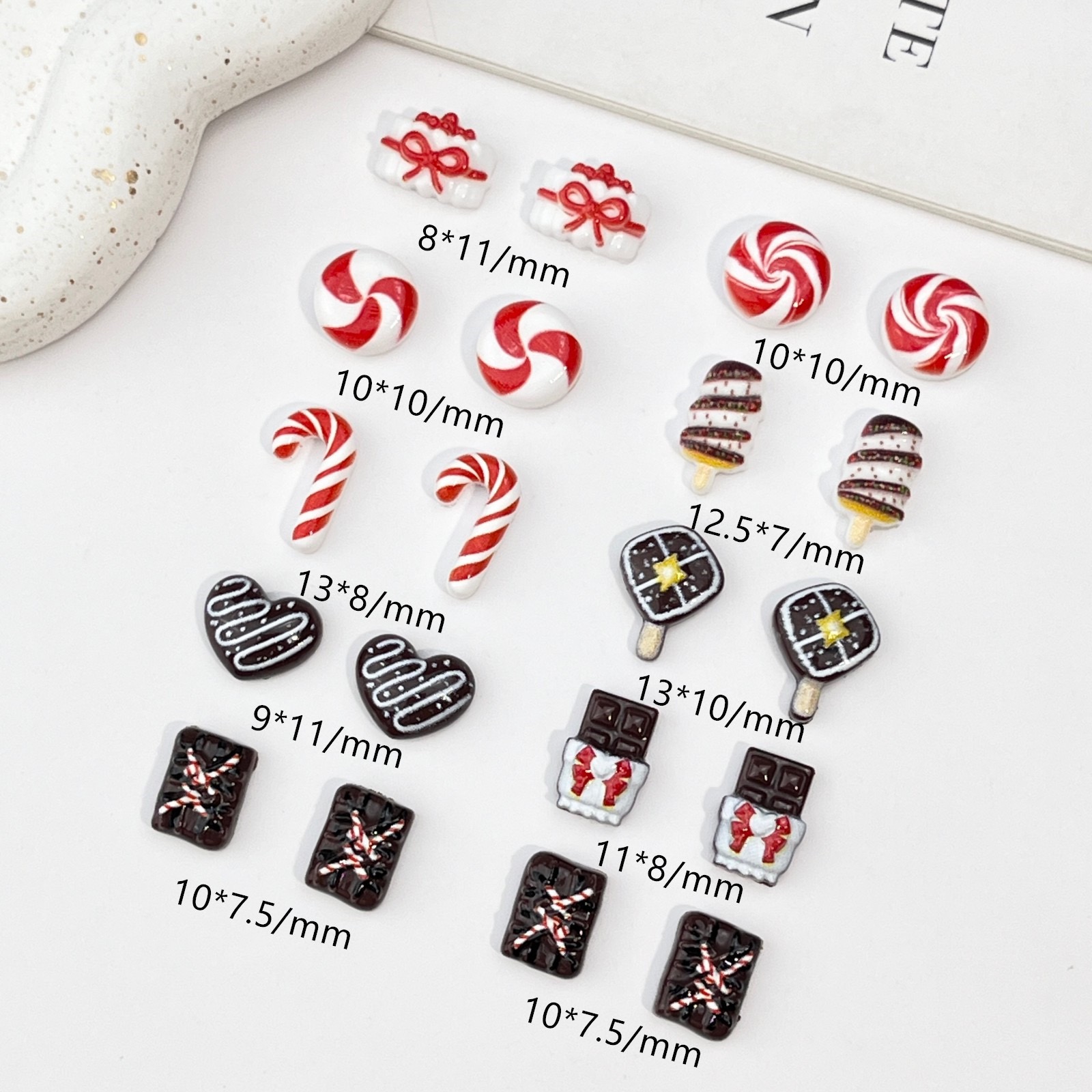 50 pièces de figurines miniatu - Nail Art Xmas avis et prix
